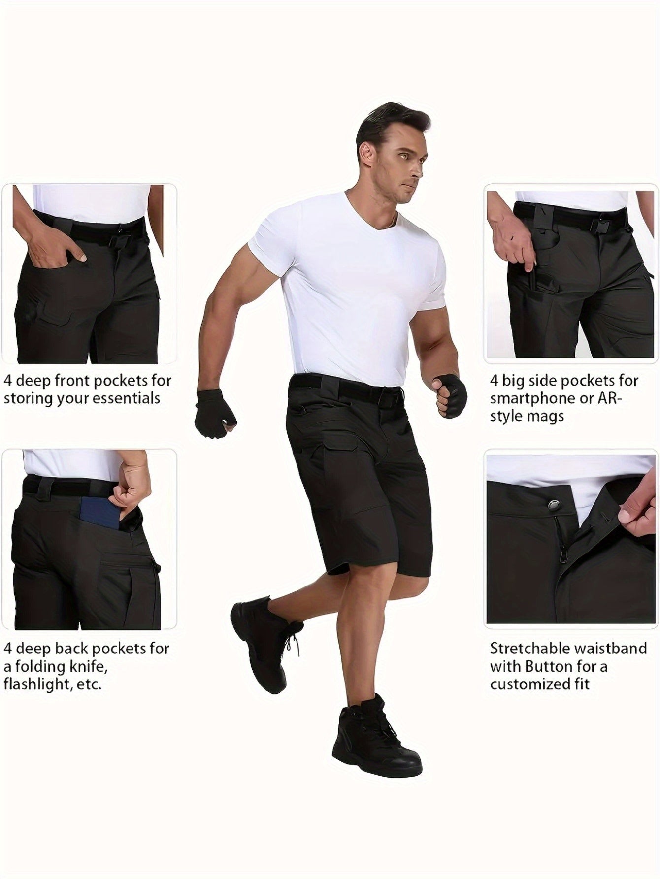 4 Pairs of Casual Shorts Quick to Dry and Breathable Sovtemp