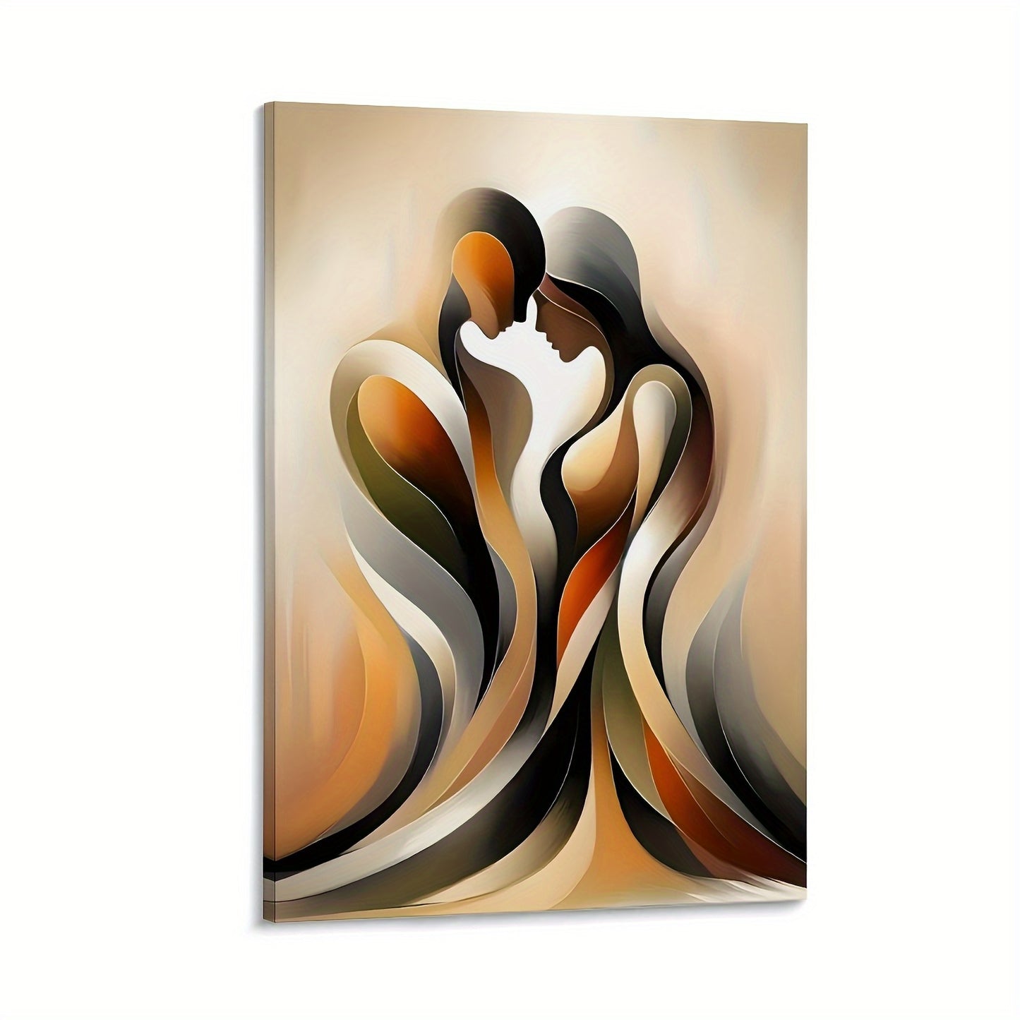 2D Flat Modern Abstract Love Canvas Wall Art Embraces for Living Room Bedroom Office Decor Perfect Gift Holiday Easter Spring