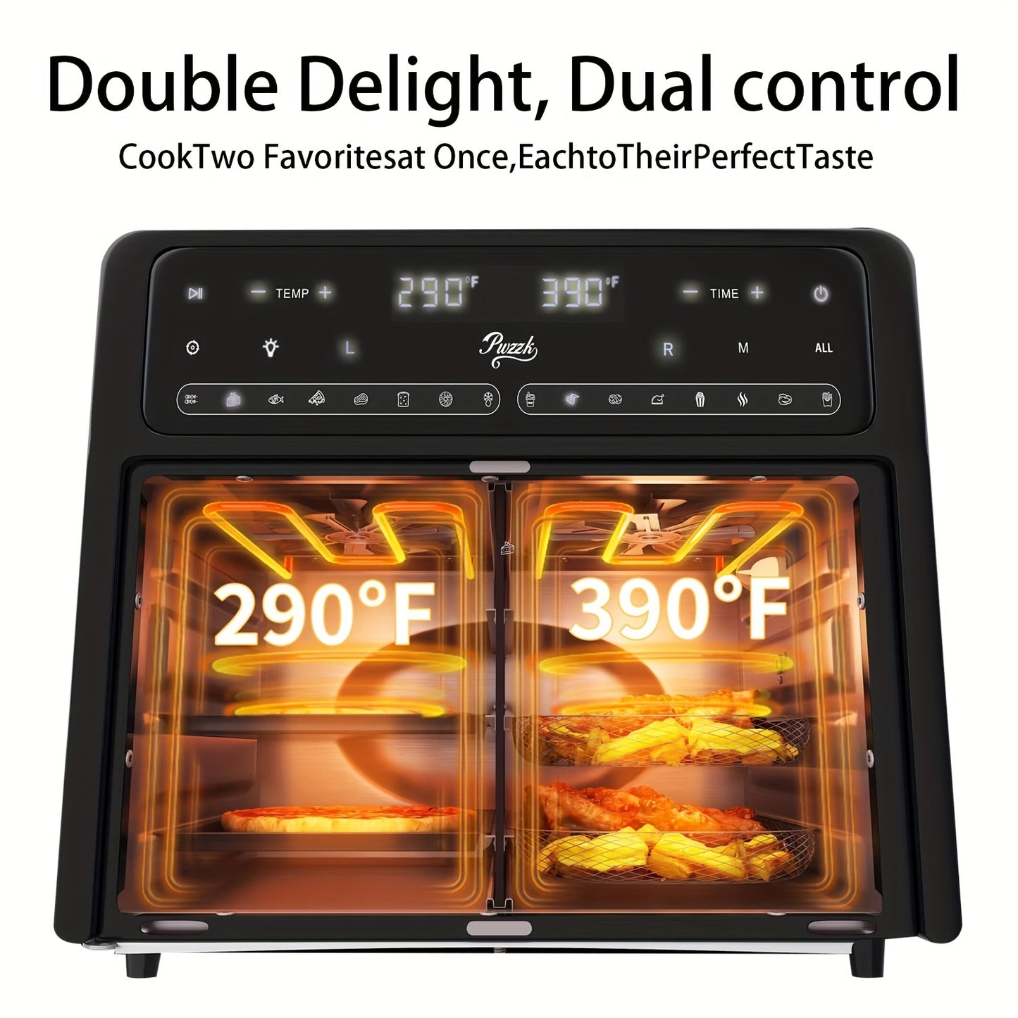 PwZzk 25.4QT Dual Zone Air Fryer Toaster Oven Combo