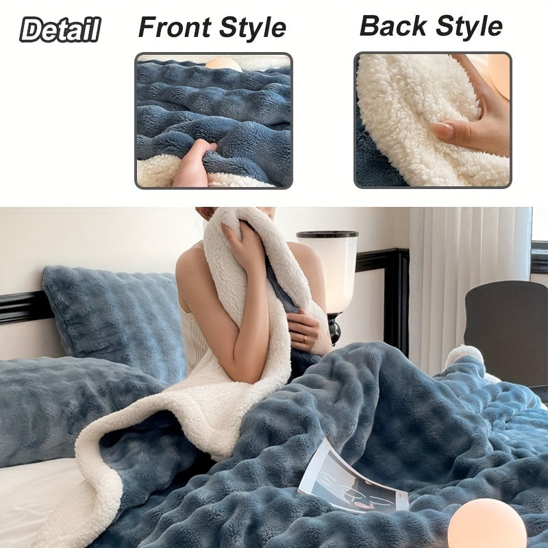 1 Queen Size Double Layer Air Conditioning Blanket Soft Warm Cozy