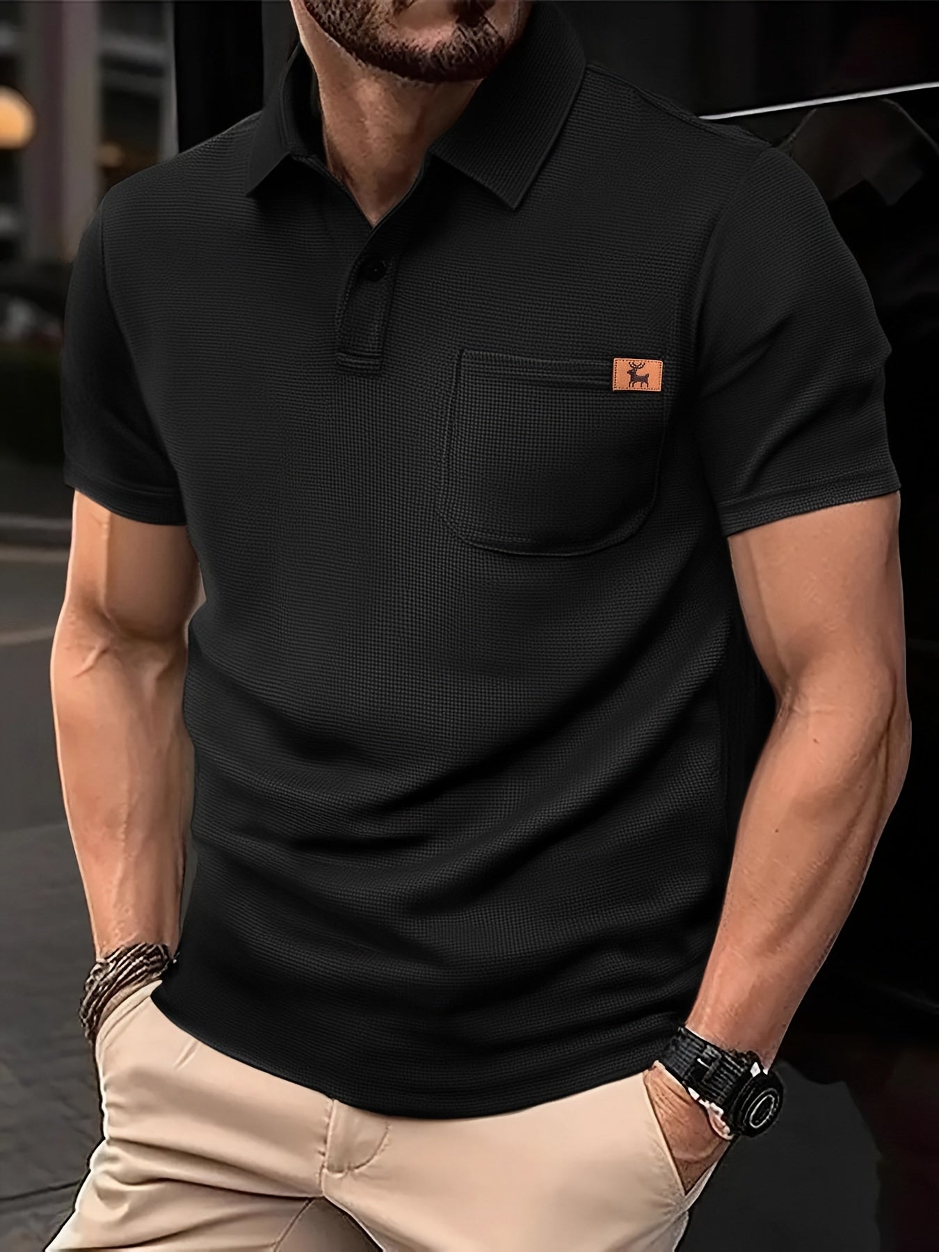 Men'S Casual Polo Shirt - Breathable Mesh Design, Short Sleeve