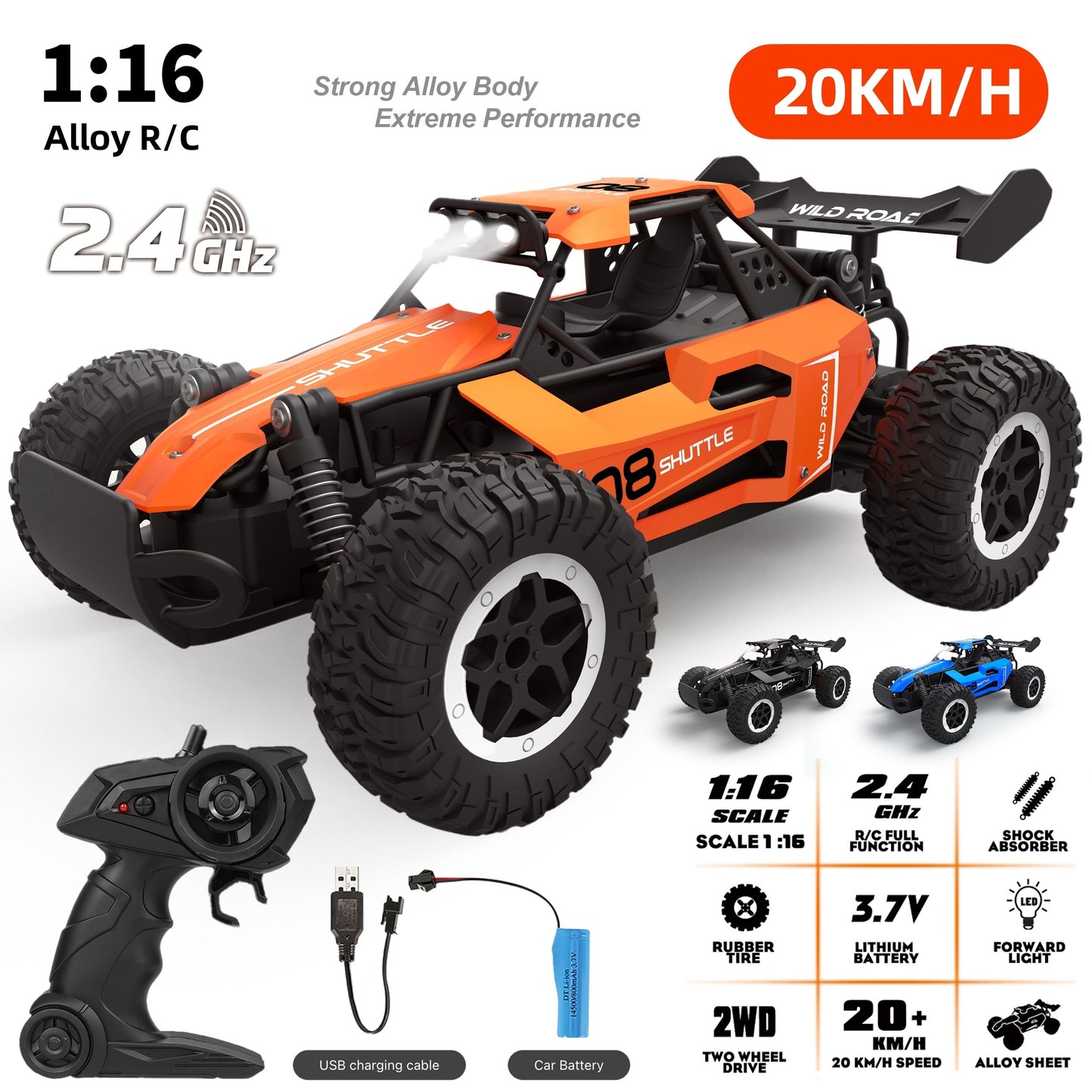Remote Control Off-Road Toy Car 1:16 Scale All-Terrain Fun