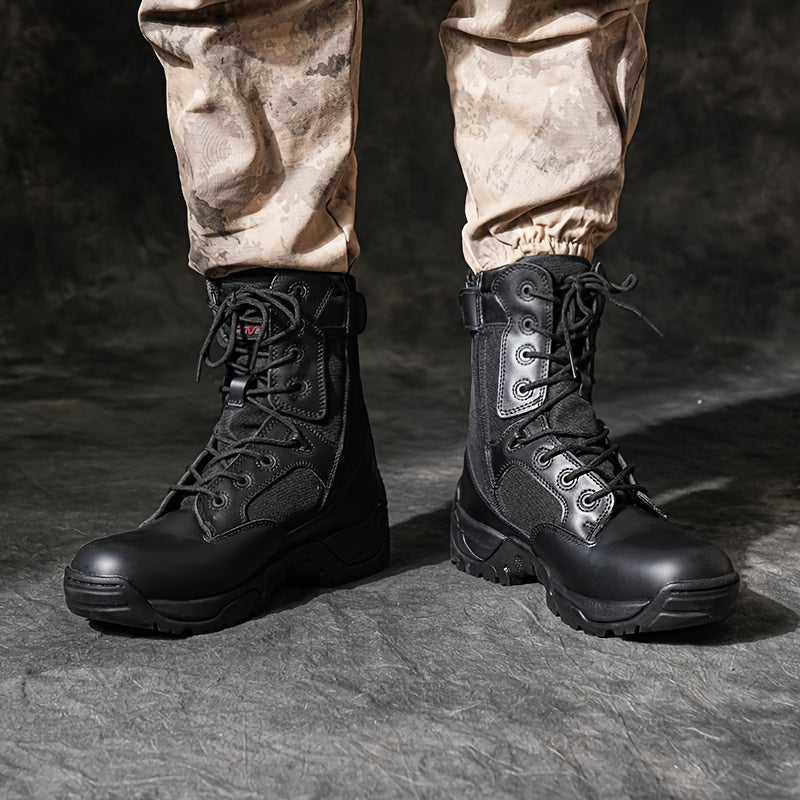 NORTIV 8 Men'S Solid Color Tactical Boots All-Season Hiking