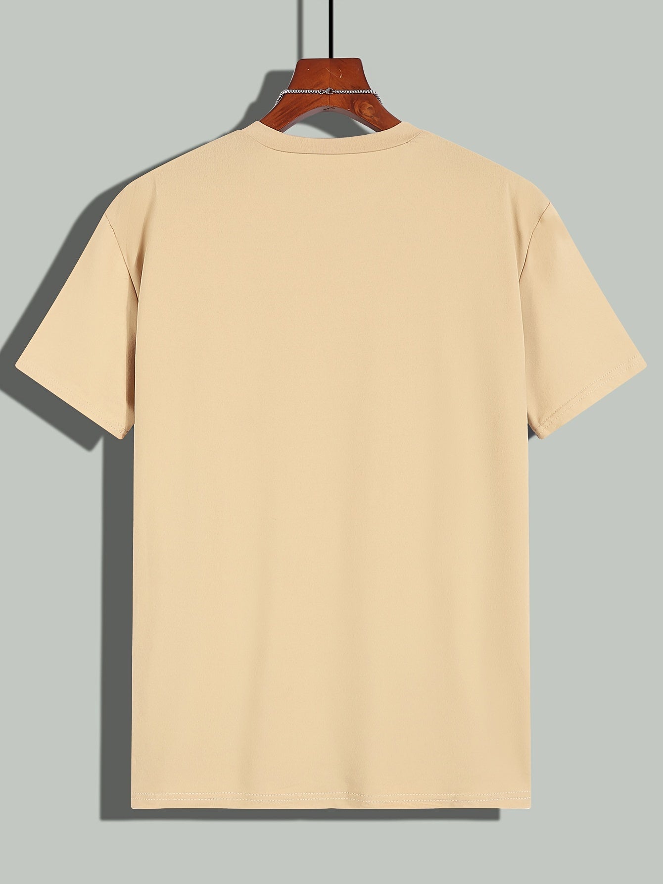 Men's Solid Color Regular-Fit Short Sleeve T-Shirt - Breathable Cotton Casual Tee for All-Season Comfort and Style