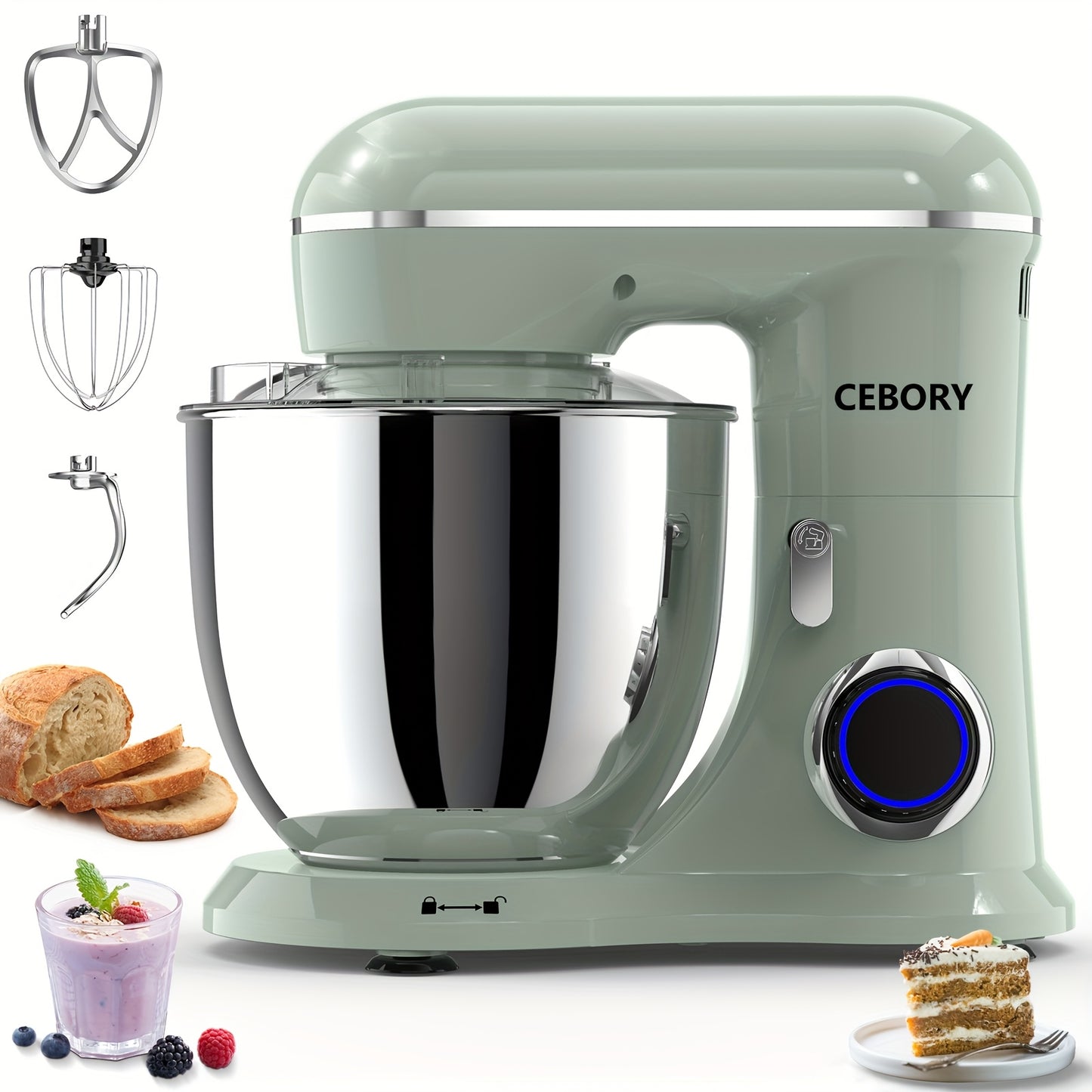 660W 10-Speed 3-IN-1 Electric Stand Mixer with 6.5QT Bowl