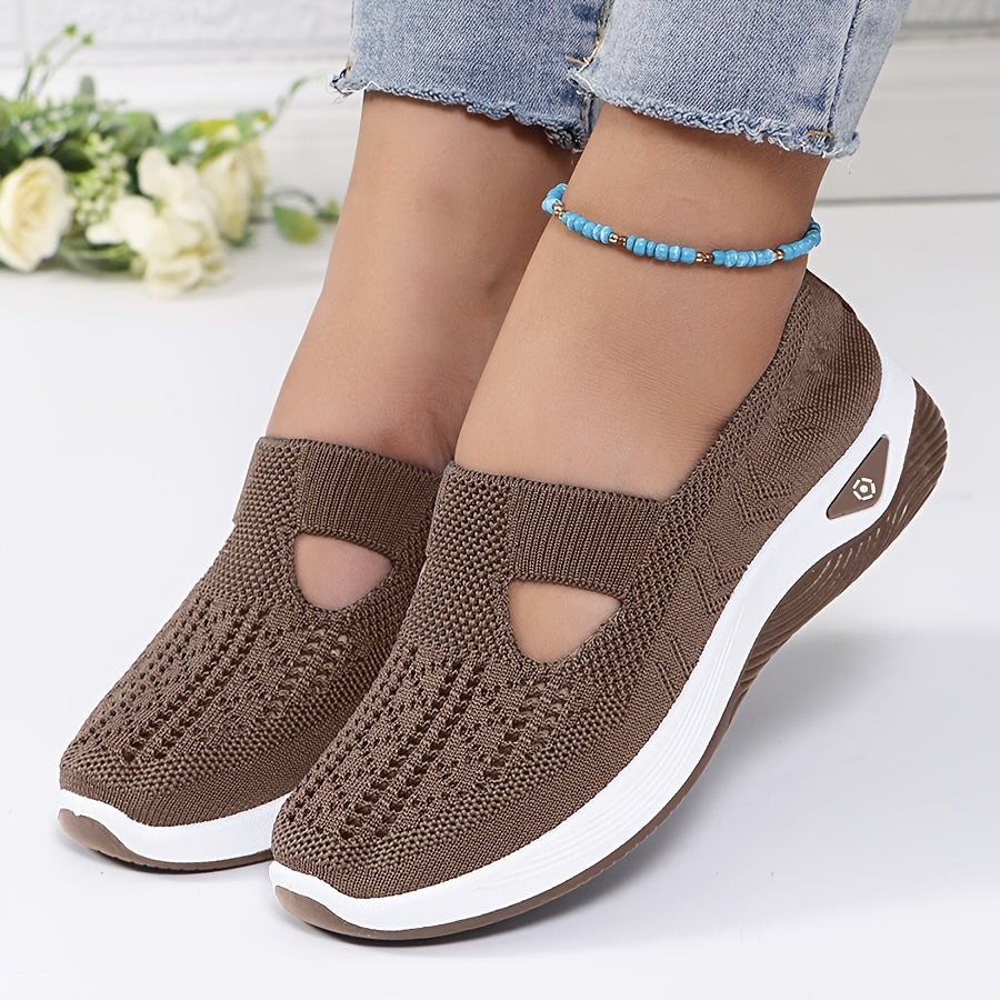 New Style Women's Breathable Knitted Lace-Up Shoes 2024