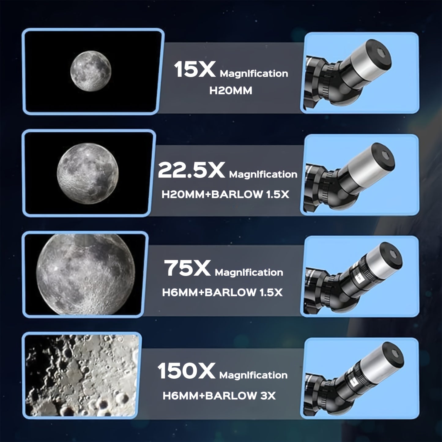 150X High Power Telescope 70mm Aperture for Adults