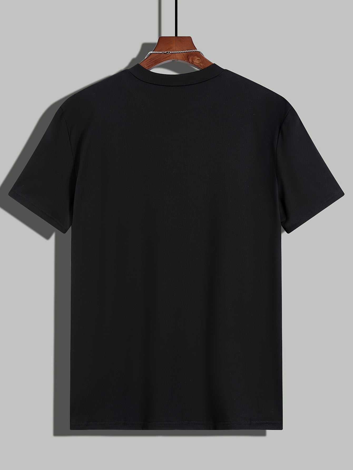 Men's Solid Color Regular-Fit Short Sleeve T-Shirt - Breathable Cotton Casual Tee for All-Season Comfort and Style