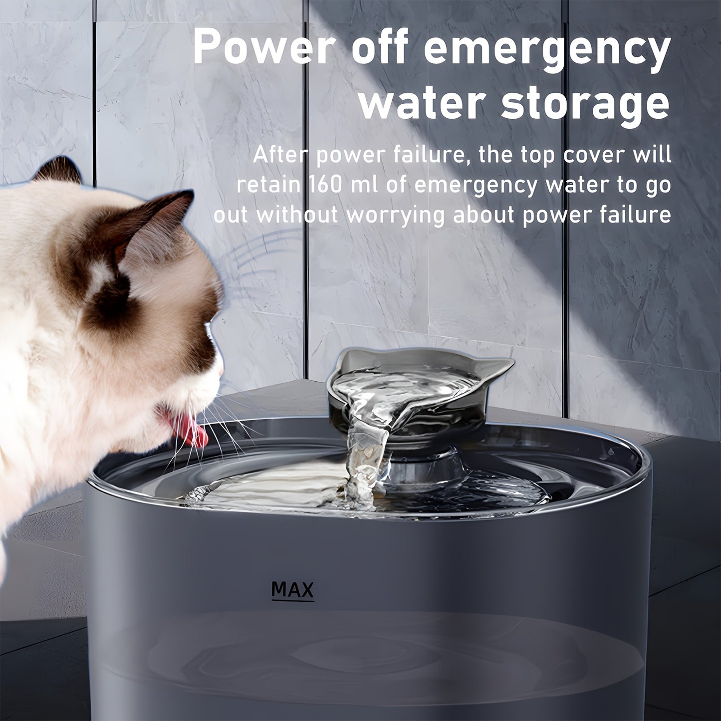 Automatic Pet Water Fountain Large 77.43 Oz Capacity Dispenser