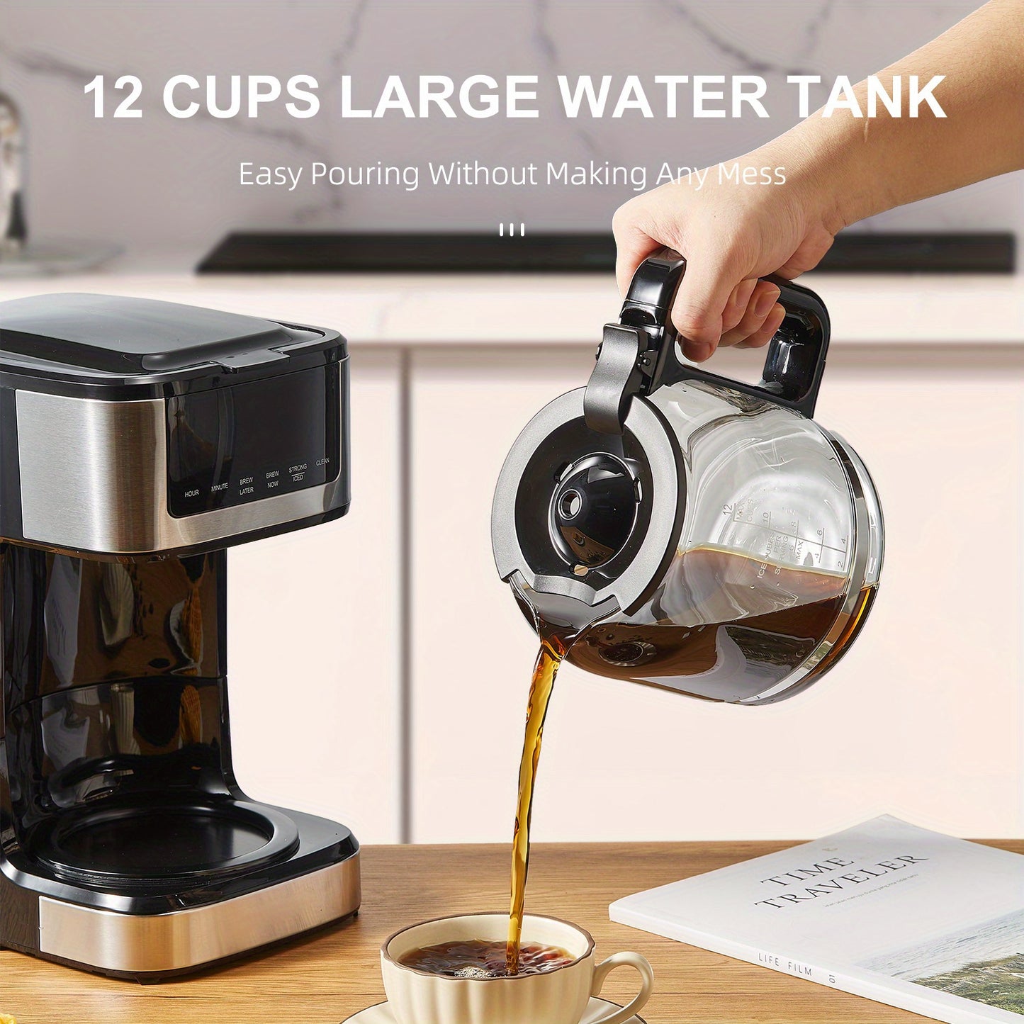 Reemix Programmable Coffee Maker 12 Cup Touch Screen Iced Coffee