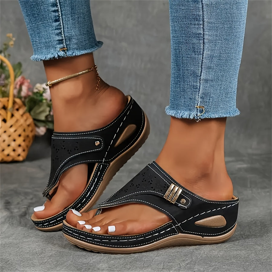 Retro Minimalist Women's Flip Flops Soft Lightweight Sandals