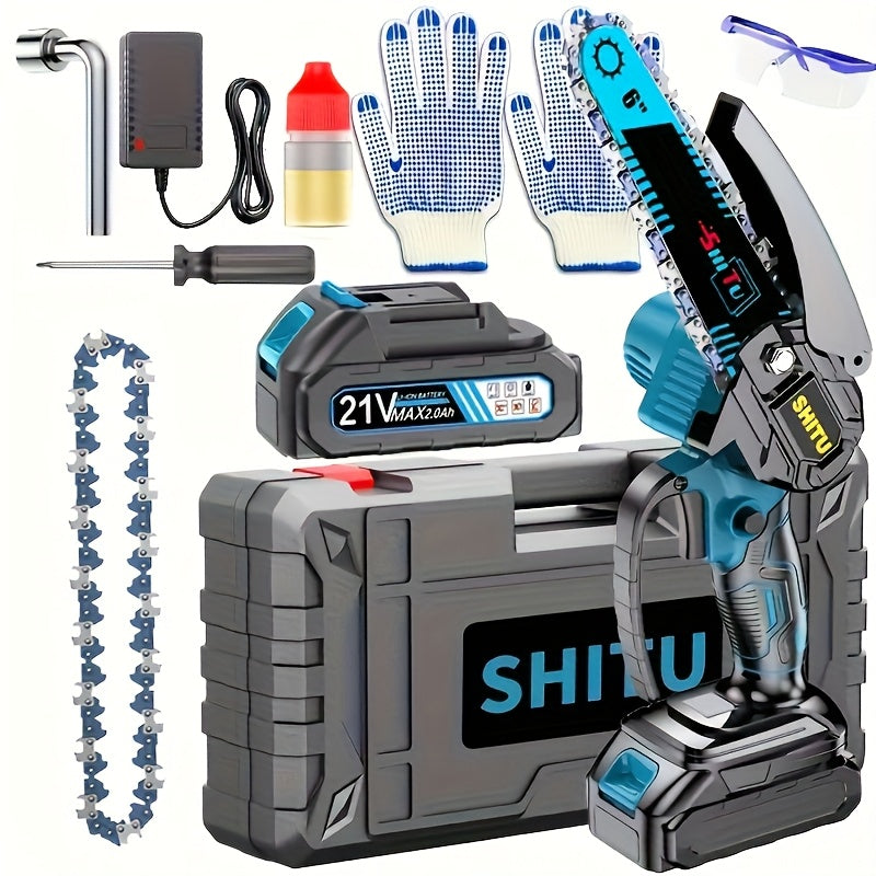 Mini Cordless Chainsaw Lightweight Portable Rechargeable Battery Safe Trimming for Tree Branches Courtyard Household Garden Gifts for Men