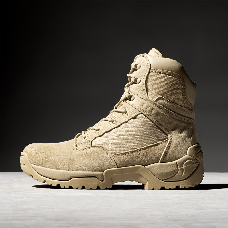 Men's Wide Tactical Work Boots Side Zipper Ankle Support