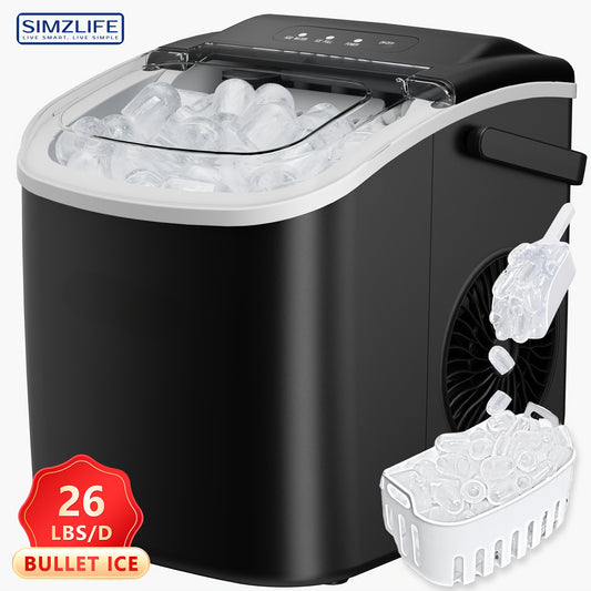 Portable Ice Maker Nugget Ice Maker 26-34Lbs/Day Auto-Cleaning