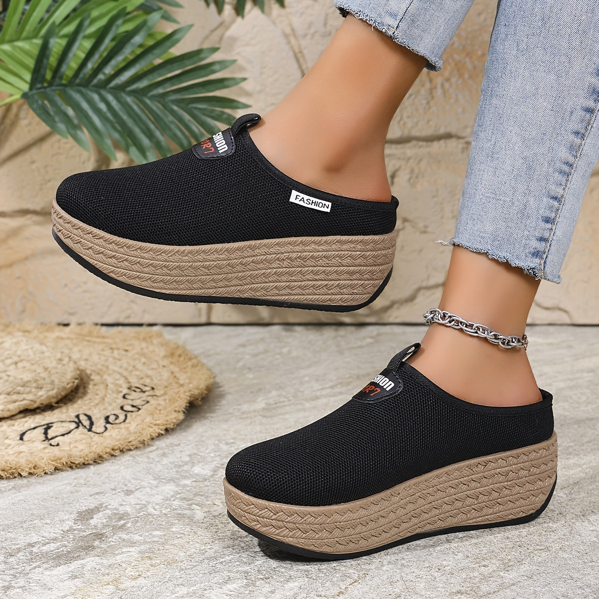Women's Summer Slip-On Sneakers with Breathable Fabric Upper