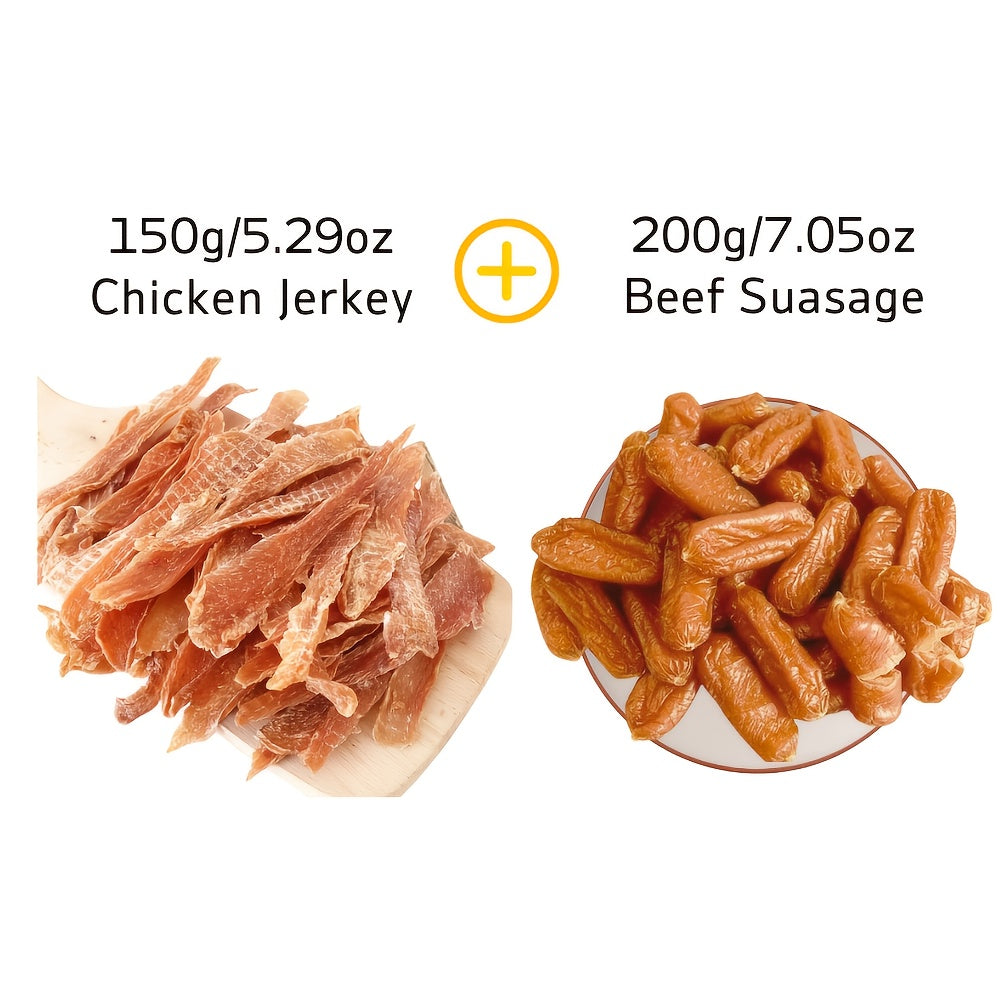 14.11oz 400g Mixed Flavor Series Dog Jerky Chicken and Duck Milk Chewy Treats High Protein Low Fat Long Lasting Durable Training Rewards for Small Medium and Large Dogs