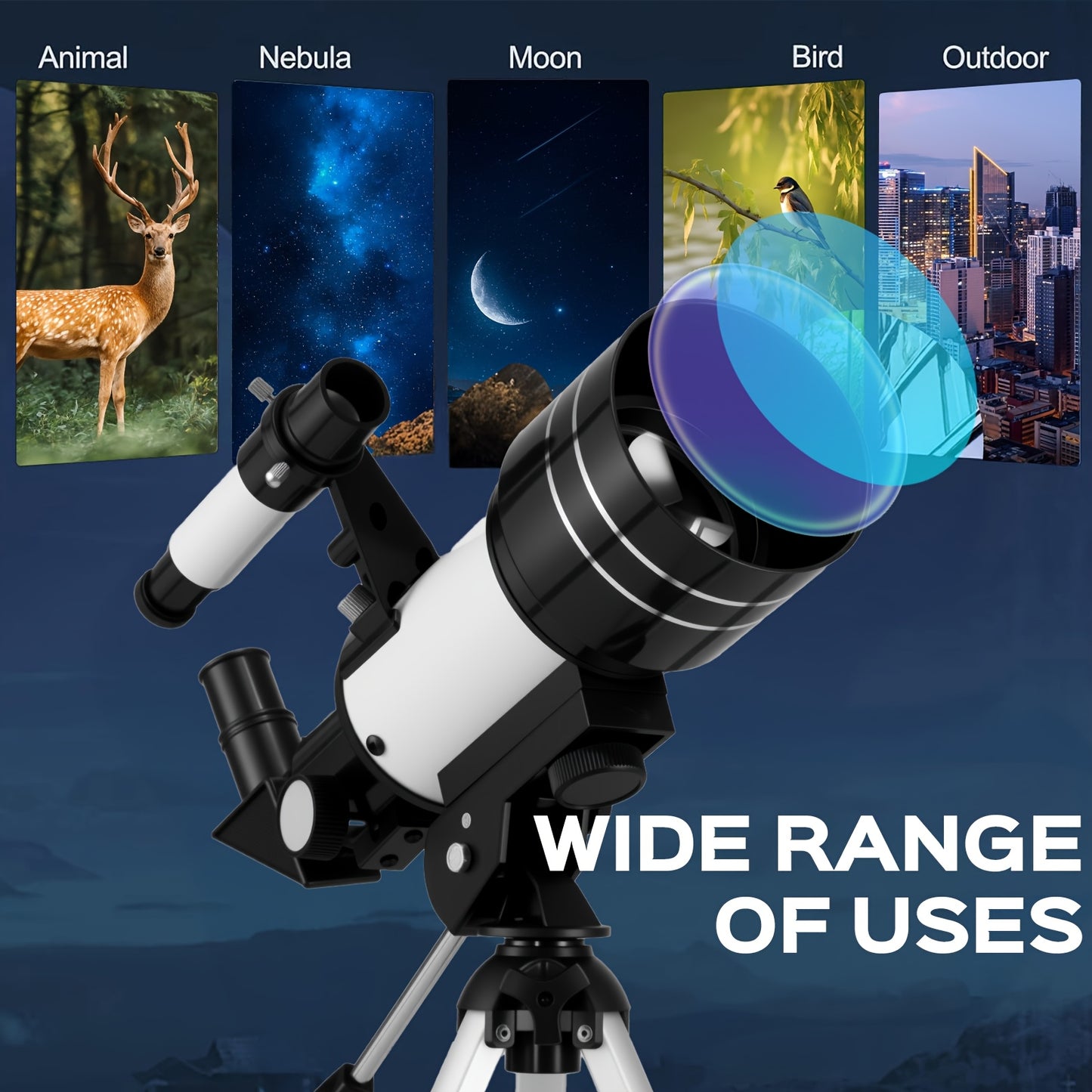 150X High Power Telescope 70mm Aperture for Adults