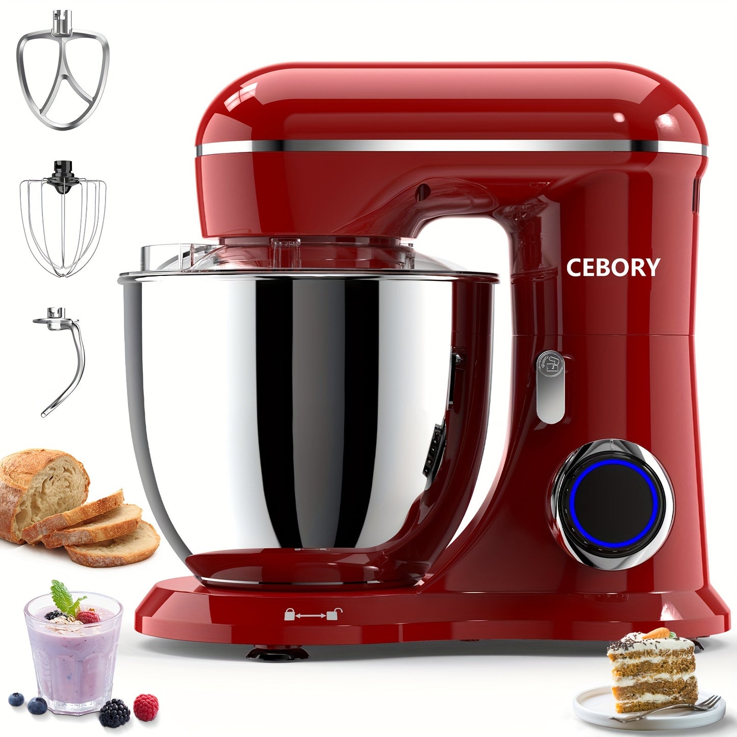 660W 10-Speed 3-IN-1 Electric Stand Mixer with 6.5QT Bowl