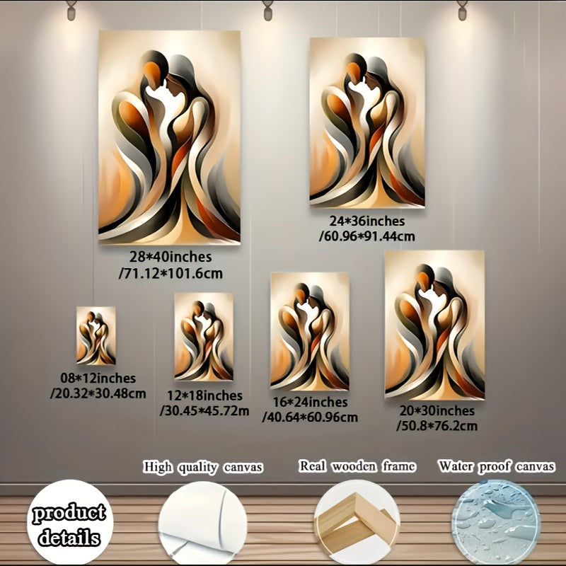 2D Flat Modern Abstract Love Canvas Wall Art Embraces for Living Room Bedroom Office Decor Perfect Gift Holiday Easter Spring