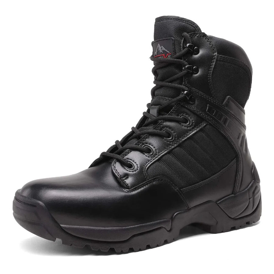 Men's Wide Tactical Work Boots Side Zipper Ankle Support