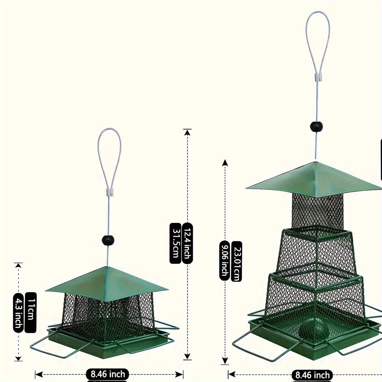 1 Piece Metal Mesh Hanging Bird Feeder Retractable Heavy Duty Squirrel Proof Large Capacity Easy Filling and Cleaning Ideal for Garden Yard Outdoor Use