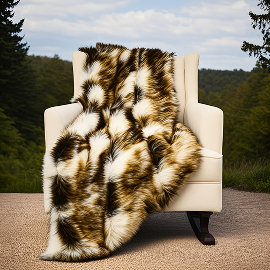 Maxmass Luxury Faux Fur Throw Blanket Soft Plush Polyester Fiber 84"x58" Cozy Couch Cover