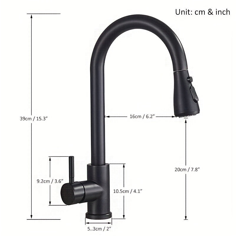 High-Arc Kitchen Faucet with Pull-Down Spray Easy Install