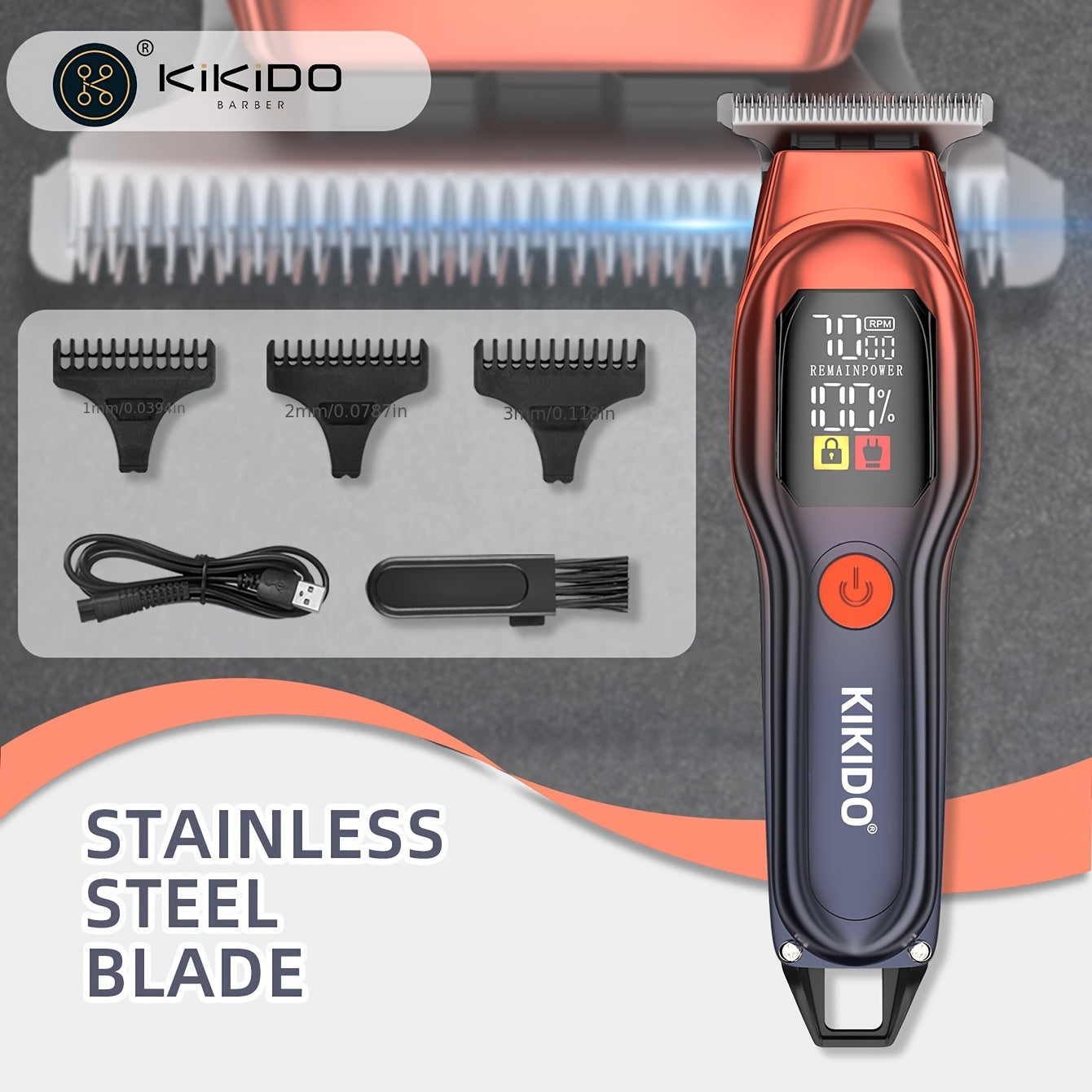 KIKIDO 2-in-1 Men's Hair Clipper Set KK-2575T Rechargeable