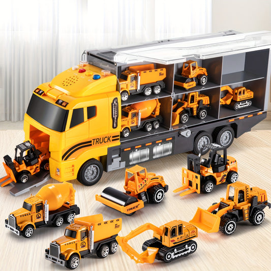 Construction Truck Toy Set With Play Mat For Kids Ages 3-6
