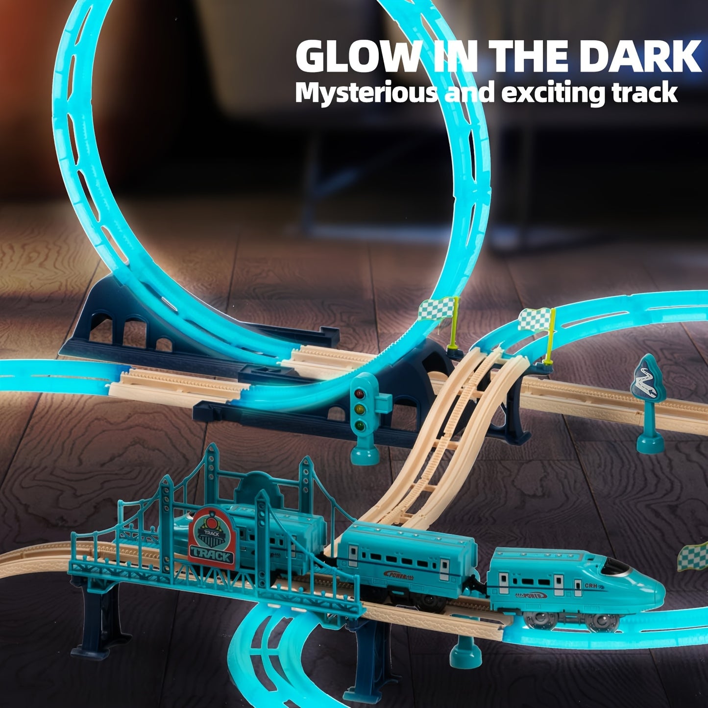 360 Degree Transformable Electric Train Set DIY Train Track Set Intercity Train Toys Track Head Passenger Car Rechargeable Lights And Sounds Birthday Gift for Boys And Girls Easter Gifts