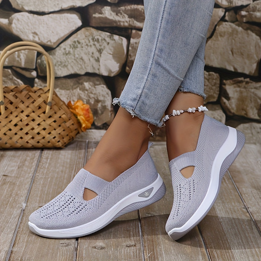 New Style Women's Breathable Knitted Lace-Up Shoes 2024