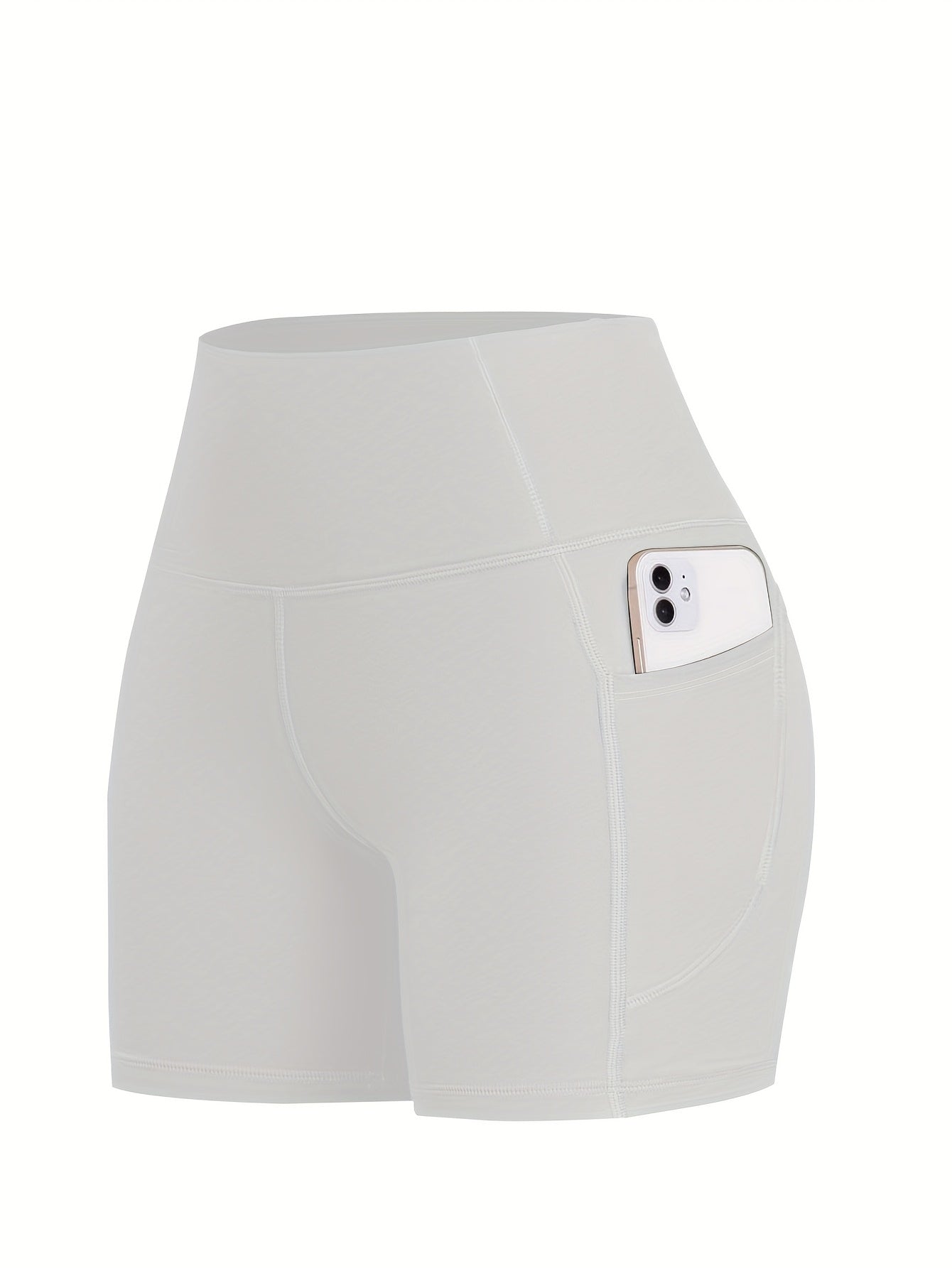 6-Pack Plus Size Women's High Waist Yoga Shorts With Pocket