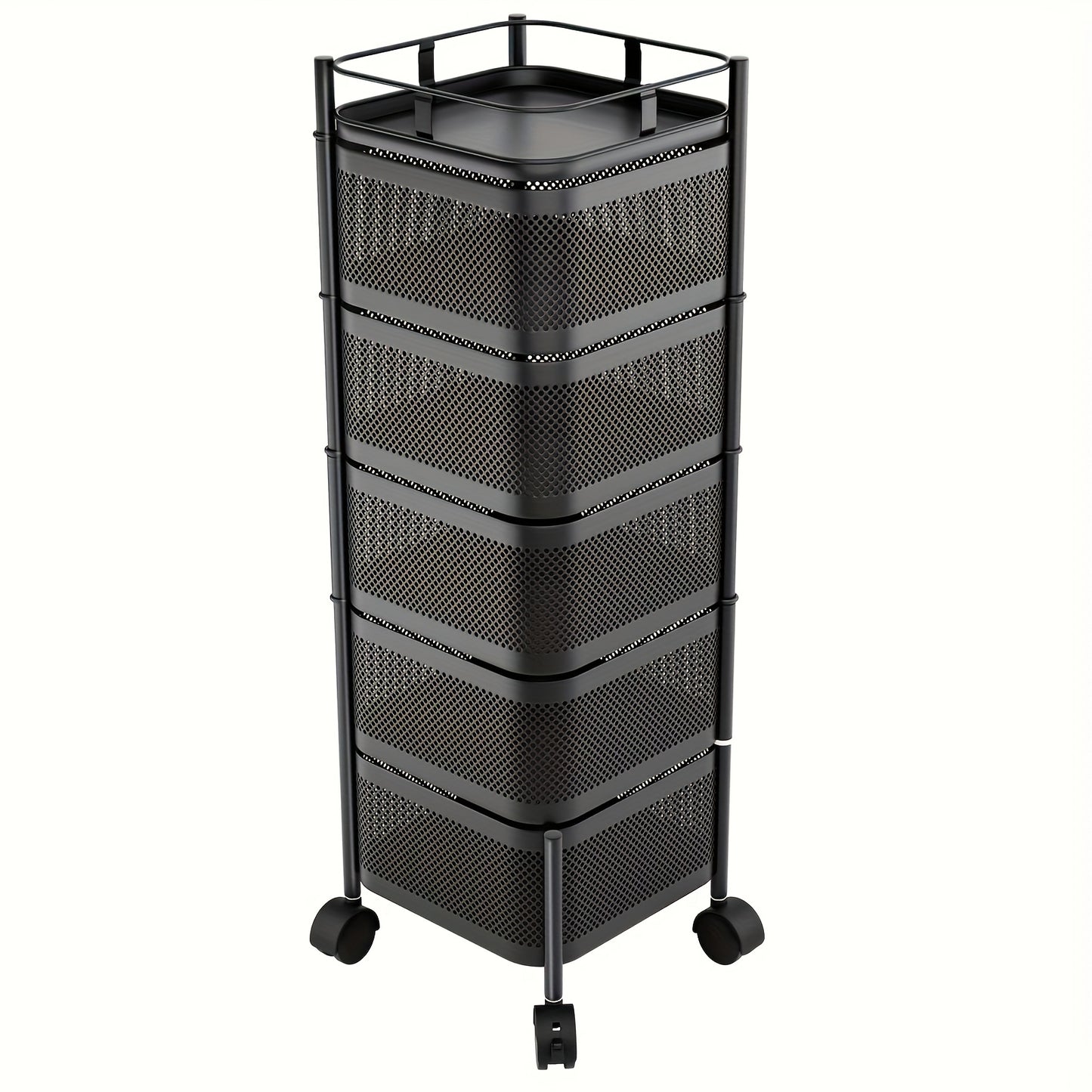 [Rotating Storage Rack] Metal Basket Organizer with Wheels