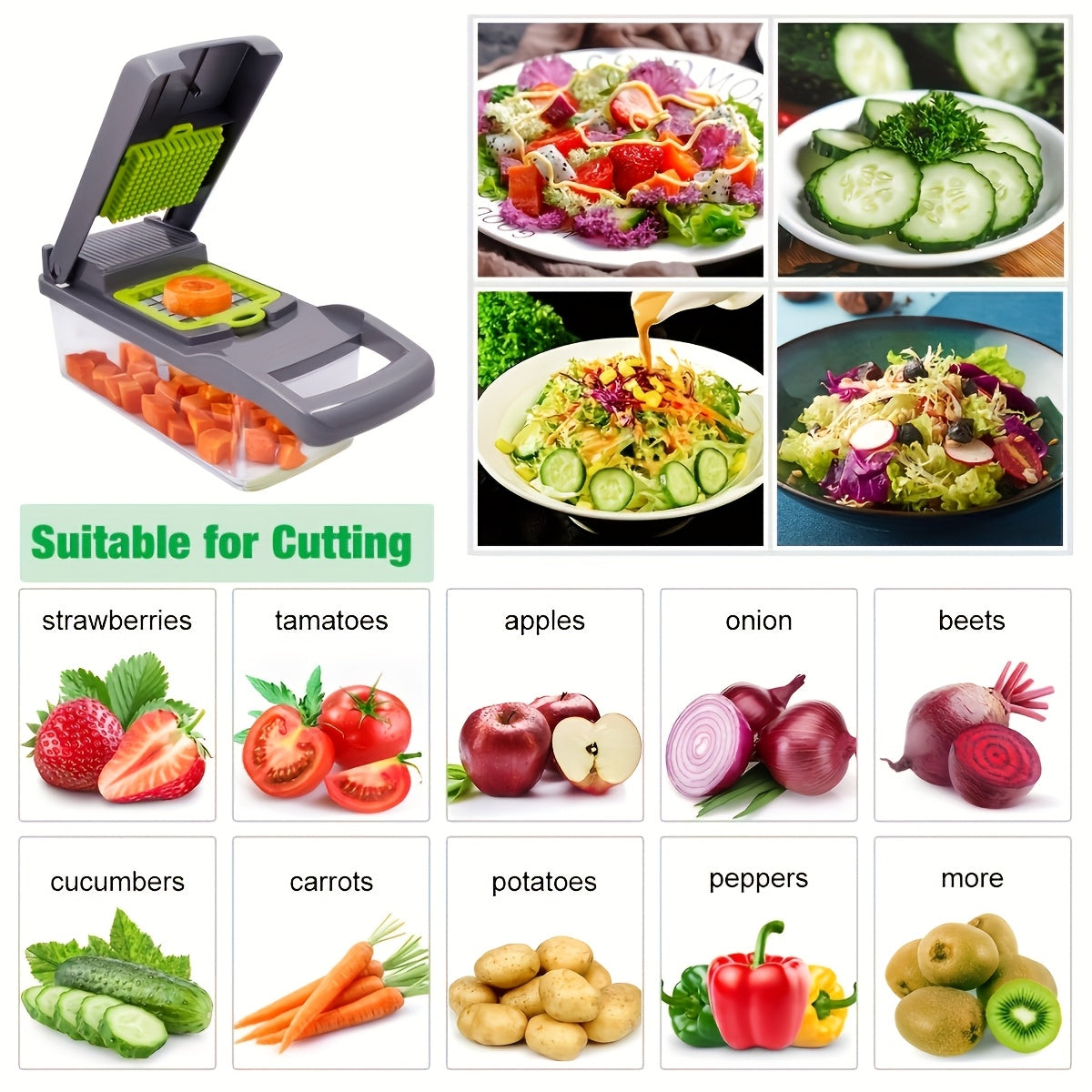 Veggie Chopper 15 In 1 Multi-Function Vegetable Slicer Dicer