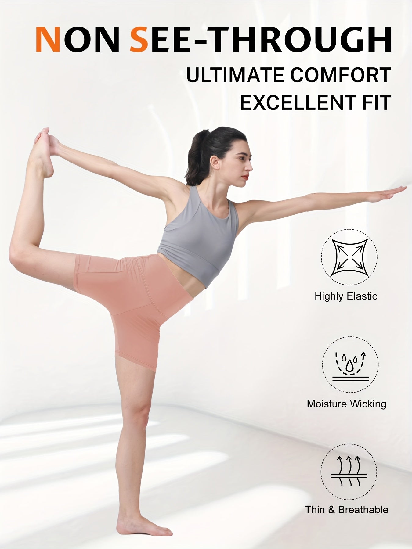 Women's High Waisted Yoga Shorts Tummy Control Butt Lifting