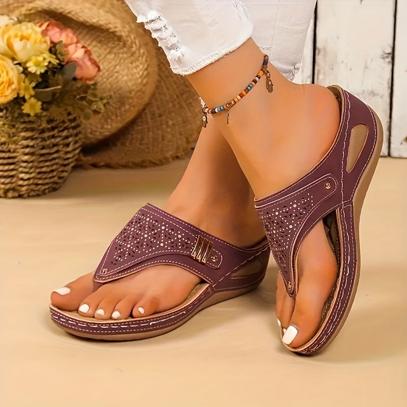 Elegant Women's Slippers Sandals Comfortable Mid-Heel Casual Wear