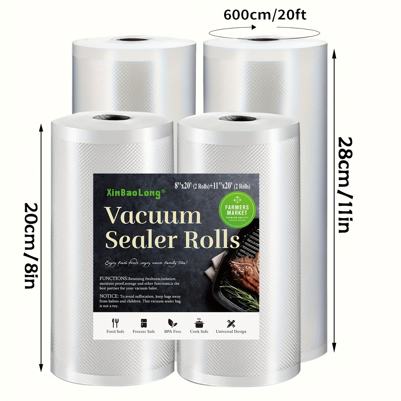 4/6/8pcs Vacuum Bags | Food Storage Bags Free Of BPA