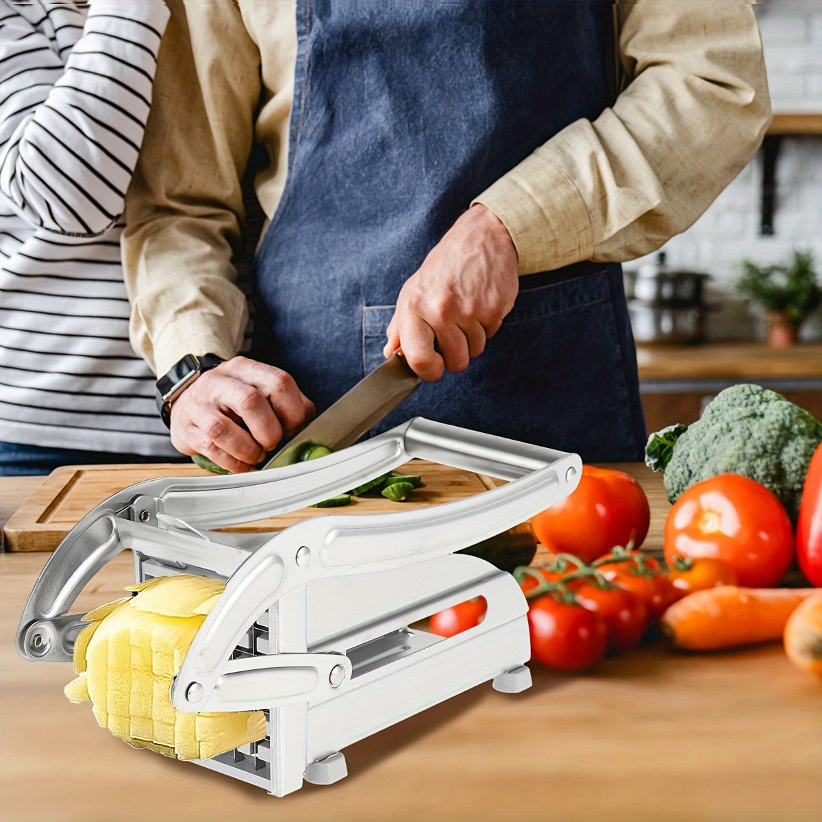 Stainless Steel French Fry Cutter Manual Vegetable Chopper