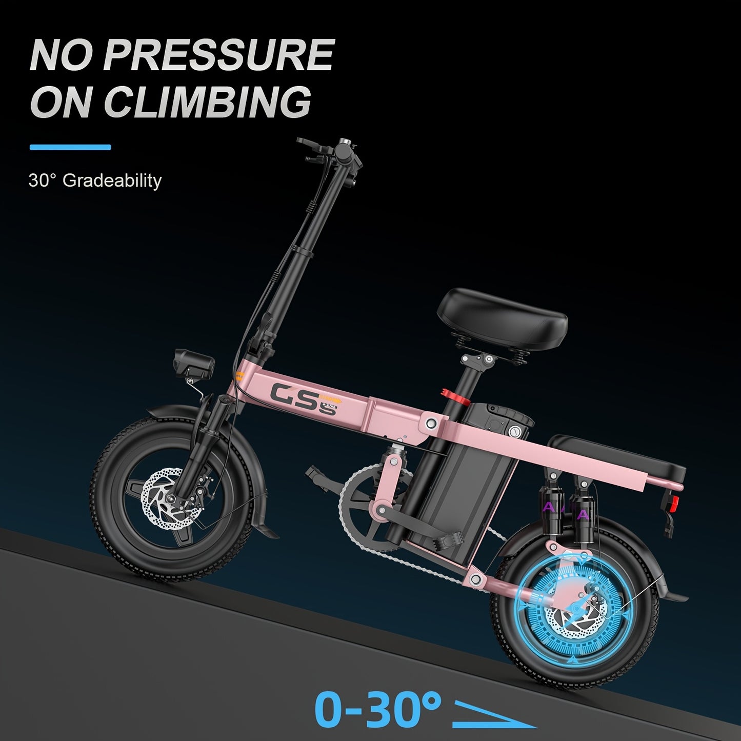 740W Foldable Ebike for Adults 20MPH Max Speed 14 Inch Tire