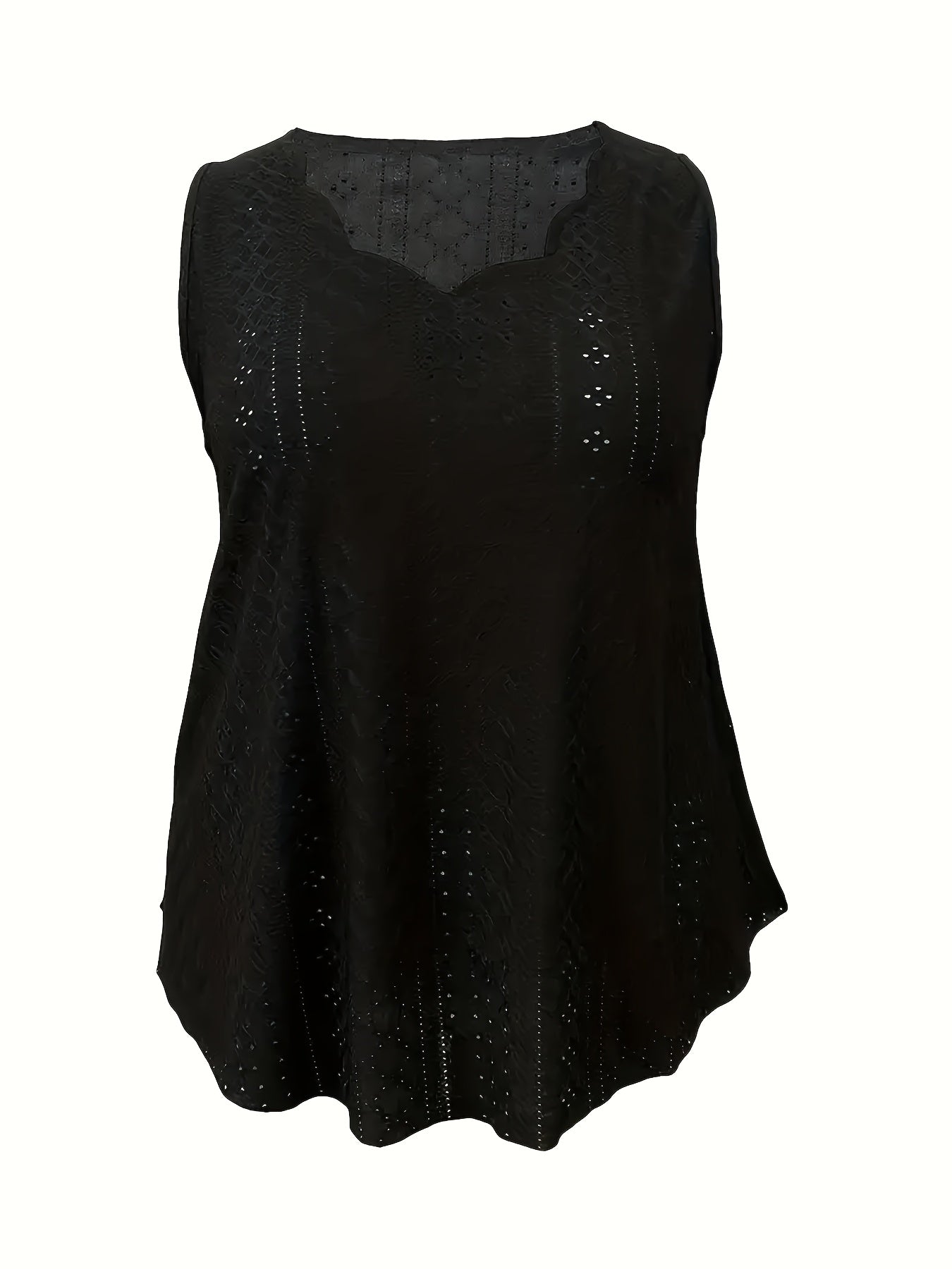 Women'S Solid Color Perforated Hollow Vest Casual Top