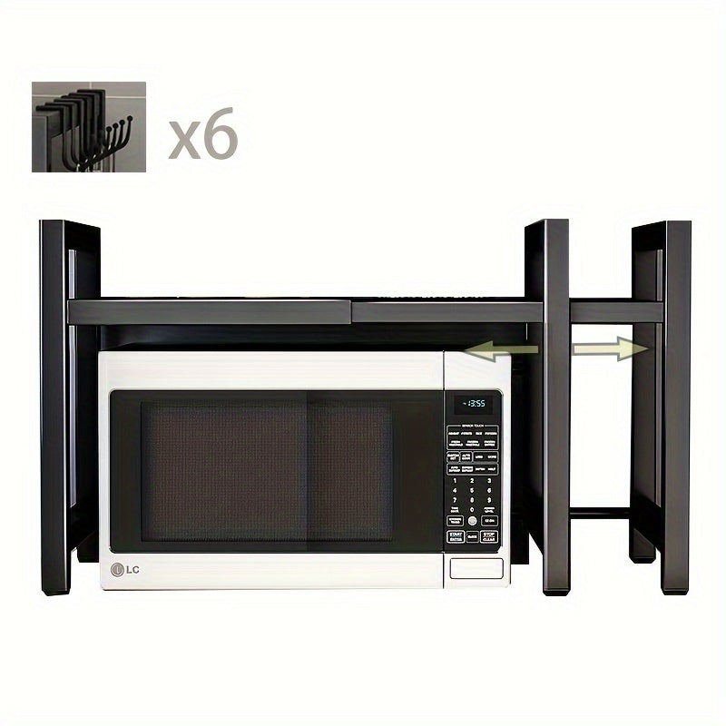 Extendable Microwave Oven Rack Adjustable Kitchen Shelf