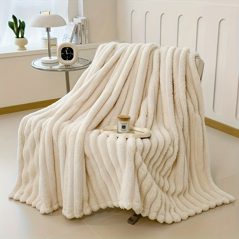 Extra Large Blanket 90 In * 78 In Thickened Soft Faux Rabbit Hair