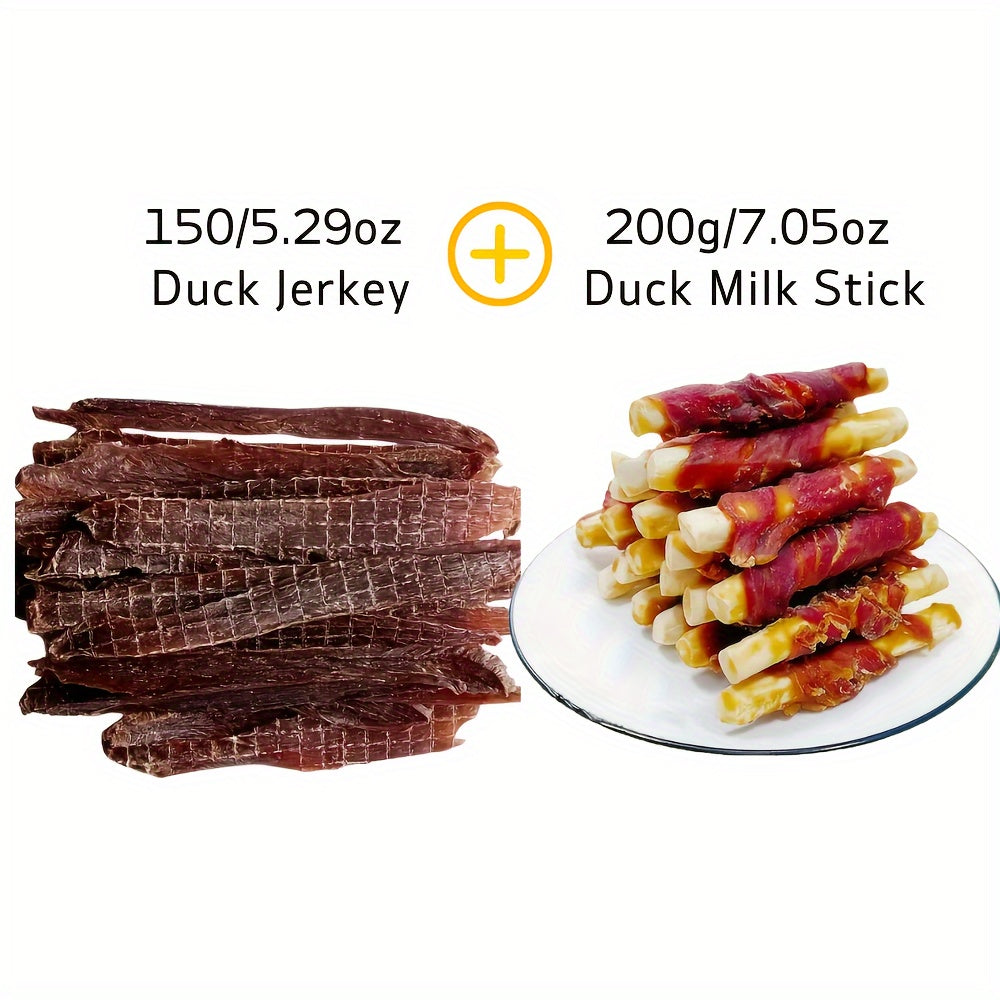 14.11oz 400g Mixed Flavor Series Dog Jerky Chicken and Duck Milk Chewy Treats High Protein Low Fat Long Lasting Durable Training Rewards for Small Medium and Large Dogs